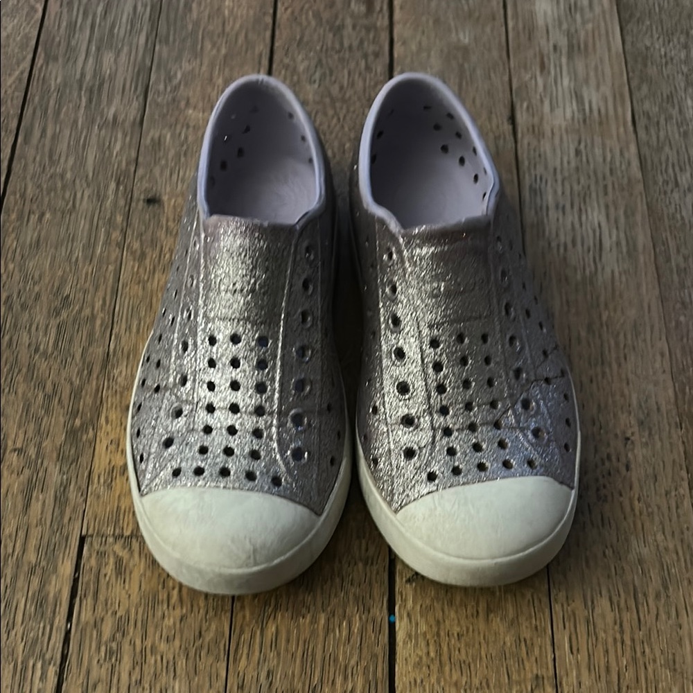 Native purple Sparkle and White Sneakers